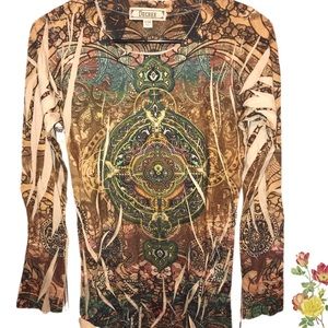Mandala print long sleeve tee - Sz S